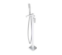 OMNIRES Parma - Grifo de bañera de suelo, con cuerpo de montaje, cromo/blanco PM7433CRB