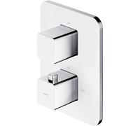 OMNIRES Parma - Grifo termostático empotrado, para 2 dispositivos, con cuerpo, cromo/blanco PM7436CRB