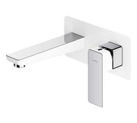 OMNIRES Parma - Grifo de lavabo empotrado, instalación de 2 orificios, con cuerpo, blanco/cromado PM7415CRB