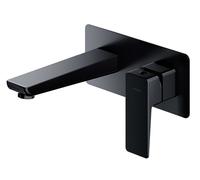 OMNIRES Parma - Grifo de lavabo empotrado, instalación de 2 orificios, con cuerpo, negro mate PM7415BL
