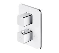 Omnires Parma grifo de bañera y ducha empotrado con termostato cromo-blanco PM7436CRB