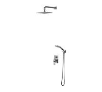 OMNIRES Slide - Conjunto de ducha con grifo empotrado, con cuerpo, 25x25 cm, 3 chorros, cromado SYSSL10CR