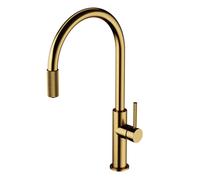OMNIRES Switch - Grifo de fregadero con dispositivo de filtración, oro cepillado SW9057-FD1GLB