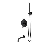 Omnires Y conjunto bañera/ducha empotrado negro SYSYW01BL