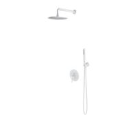 OMNIRES Y - Conjunto de ducha con grifo empotrado, con cuerpo, diámetro 25 cm, blanco mate SYSY35WM