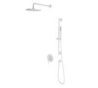 OMNIRES Y - Conjunto de ducha con grifo empotrado, con cuerpo, diámetro 25 cm, blanco mate SYSY47WM