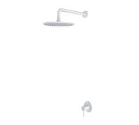 OMNIRES Y - Conjunto de grifo empotrado para ducha y ducha superior, con cuerpo, diámetro 25 cm, blanco mate SYSY36WM