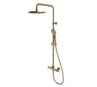 OMNIRES Y - Set de ducha con termostato, diámetro 25 cm, 5 chorros, dorado Y1244LUXLGL