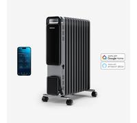 OmniWarm Radiador de aceite Eco de 2500 W con 11 elementos, pantalla digital y app inteligente - Plata