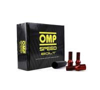 Omp Juego de 20 Tornillos de Rueda Acero Rojo M14x1.25