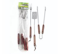 Ompagrill 03550 Set Tenedor Pinzas y Espátula para Barbacoa