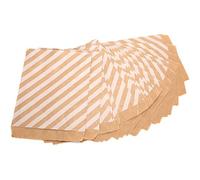 Omquot Bolsa de Comida de 25 uds., Bolsa de Papel Kraft para Dulces, Nueces, Aperitivos, Embalaje de Regalo Marrón de 6,3x5,1 Pulgadas para Tiendas de Aperitivos (rayas diagonales)