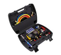 Omquot Juego de Manómetros de Colector HVAC R134A Kit de Diagnóstico Confiable para Reparación de Aire Acondicionado con 67 Accesorios