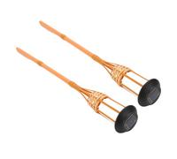 Omquot Luces de Camino Alimentadas por Batería, Luces de Antorcha Solar de 60CM para Jardín Al Aire Libre, LED para Césped con Fuente de Alimentación Dual