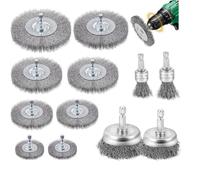 Omtofo 12 cepillos de taladro de metal, 6 mm, cepillo abrasivo de metal para taladro, cepillo hexagonal de metal, para amoladoras, eliminación de óxido, corrosión, pintor