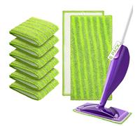 Omtofo 6 Piezas Toallitas Reutilizables para Swiffer WetJet, Almohadillas de Microfibra de Repuesto de 30x14 cm, Almohadillas de Trapeador Reutilizables para Fregar Suelos Secos/Húmedos