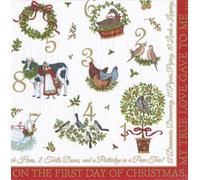 On The 12th Day Caspari - Servilletas de papel para cóctel (25 cm, 20 unidades, 3 capas)