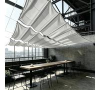 Onda Lona de Sombreado Rectangular 120 x 540 cm (Tamaño Personalizado) - Protección UV 98%, Resistente Al Clima y Desgarro Ondulada Toldos Exterior para Jardines y Espacios, Gris Claro