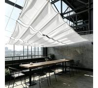 Onda Lona de Sombreado Rectangular 180 x 540 cm (Tamaño Personalizado) - Protección UV 98%, Resistente Al Clima y Desgarro Ondulada Toldos Exterior para Jardines y Espacios, Blanco