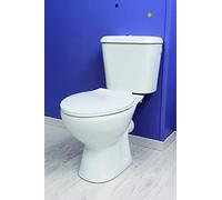 ONDÉE Pack ECO, Cerámica, Reversible, Blanco | Cerámica, Reversible, Mecanismo de Descarga de Doble Pulsador, Tapa de Inodoro de Termoplástico, Fijación Incluida