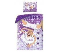 One piece Edredón Luffy Gear5 Violeta Microfibra Set Cama Individual 140x200cm