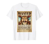 One Piece Gold Roger Pirate Wanted Poster Camiseta