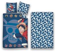 One Piece Juego Cama 3 Piezas Luffy 140x200 + Funda 63x63 + Sábana 90x200