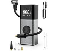 OneAmg Mini Compresor Aire Portatil 6000mAh Bateria USB Recargable Inflador Ruedas Coche 150PSI/10,3Bar/12V/120W con Iluminación LED de Emergencia y 5 Modos de Inflado para Moto Pelota Bicicleta
