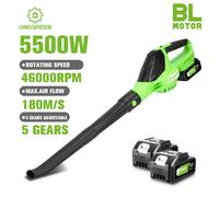 ONEGREEN-soplador eléctrico inalámbrico sin escobillas, 5500W, hoja, nieve, soplado, herramienta eléctrica de limpieza de carreteras para Pin de batería Makita de 18V Sin Batería