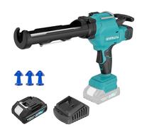 ONEMANA Pistola de cartuchos de batería, prensa eléctrica de cartucho de 10 oz/300 ml, 6 velocidades ajustables, incluye 1 batería de 2,0 Ah y cargador, ideal para sellar