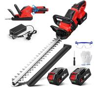 ONEVAN Cortasetos con batería 180° cabezal giratorio 52 cm Longitud 2x3,0Ah