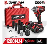 ONEVAN-llave de impacto eléctrica sin escobillas, 21V, 1200 N.m, destornillador eléctrico inalámbrico, herramienta eléctrica para Pin de batería Makita de 18V Without Battery