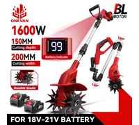 ONEVAN Rotocultivador Eléctrico Sin Escobillas, Cultivador, Cortacésped de 15CM, Escarificador Inalámbrico, Herramienta de Jardín para Batería Makita Without Battery