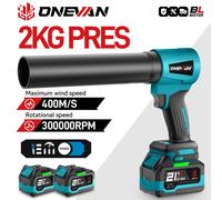 ONEVAN-ventilador Turbo eléctrico sin escobillas, 4000W, 400M/S, 300000RPM, herramienta de soplado de polvo de hojas de mano para Pin de batería Makita de 18V 1Battery 1Charger-B