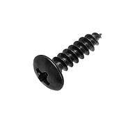 Oneyijun 20 piezas M3 x 10mm Tornillos autorroscantes para madera Acero carbono Cabeza con brida redonda en forma de hongo Sujetadores Tornillo de perforación Negro Tornillos para madera