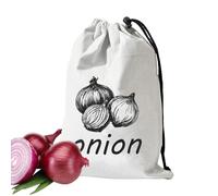 Onion Storage Bag - Canvas Drawstring Garlic Onion Potato Keeper | Reusable Vegetable Storage Container | Large Breathable Kitchen Organizer Sack for Pantry Fridge Couor Men Women Home Camping Outdoor