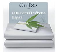 ONIROS Home Sabana Bambu Bajera Ajustable de 150x190/200 ORGÁNICA SATÉN de 300 Hilos, Sabanas Bambu Antiacaros, Sostenible, Resistentes, Sabana Termorreguladora (Ropa de Cama, Gris Suave)