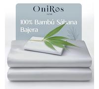 ONIROS Home Sabana Bambu Bajera Ajustable de 90x190/200 ORGÁNICA SATÉN de 300 Hilos, Sabanas Bambu Antiacaros, Hipoalergénica, Sostenible, Sábanas Termorreguladora (Sabanas de Saten, Gris Suave)
