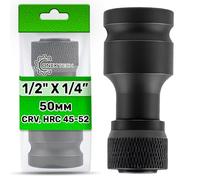 ONIX TECH Adaptador 1/4 a 1/2 para Vasos de Impacto HEX - con Cuadrado de Entrada y Hexágono de Salida - de Alta Gama CR-V - Garantía de 5 Años