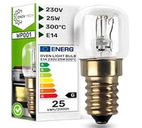 ONIX TECH Bombilla Horno E14 con 230V Voltaje 25W Potencia 300°C Temperatura Máxima y Forma de Pera