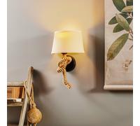 ONLI Aplique de pared Corda con pantalla textil y decoración de cuerda