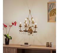 ONLI Aplique de pared de cristal Teresa, bronce, 5 luces