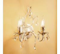 ONLI Aplique de pared de cristal Teresa, marfil 2 luces