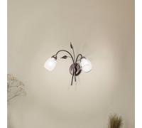 ONLI Aplique de pared Liliana, 2 luces, negro, rojo dorado, metal