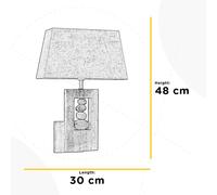 ONLI Aplique de pared Miriel, textil, madera, E27, 30 x 48 cm