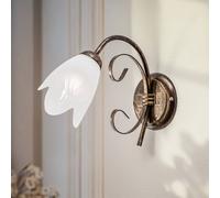 ONLI Aplique de pared Odino, 1 luz, color bronce, metal, cristal