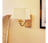 ONLI Aplique de pared Seregon con decoración de piedra y pantalla de tela