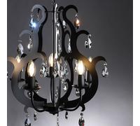 ONLI Lámpara de araña Jane metal negro 5 luces cristal