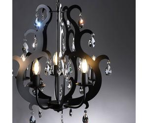ONLI Lámpara de araña Jane metal negro 5 luces cristal