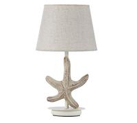 onli - Lámpara de mesa de madera decoración estrella con pantalla de lámpara de plástico, Beige,